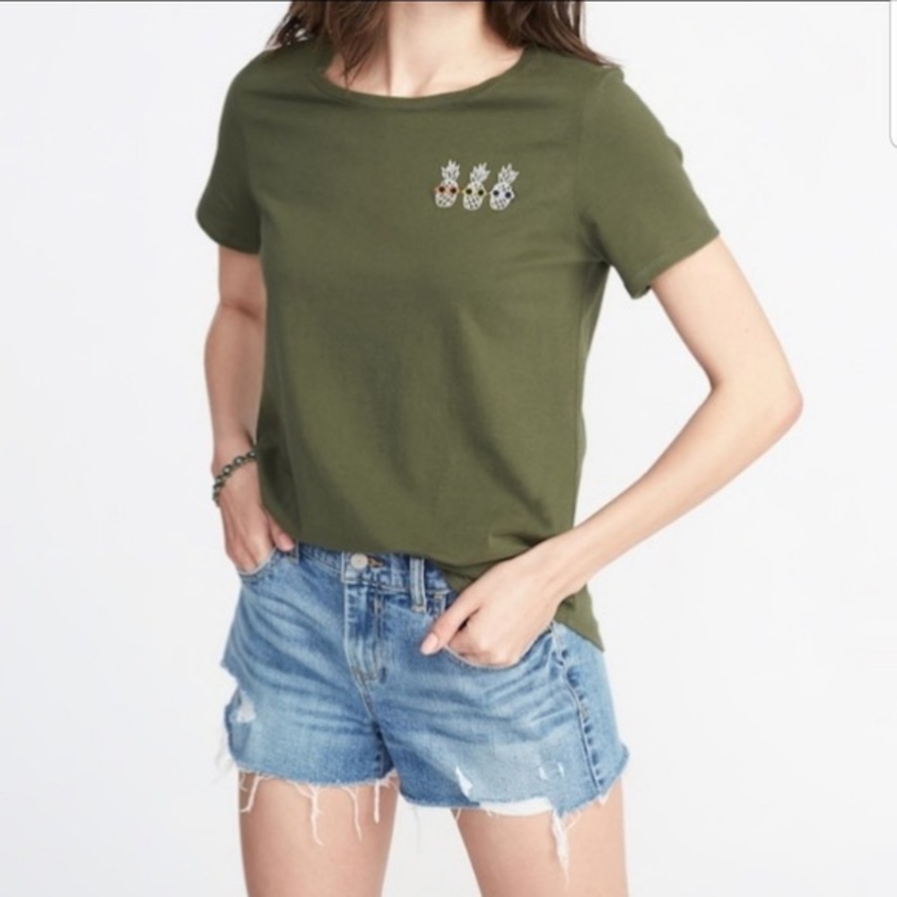 Old Navy Green Pineapple Top